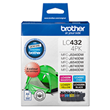 Brother LC4324PKS 4-Pack Ink Cartridge containing Black, Cyan, Magenta, and Yellow